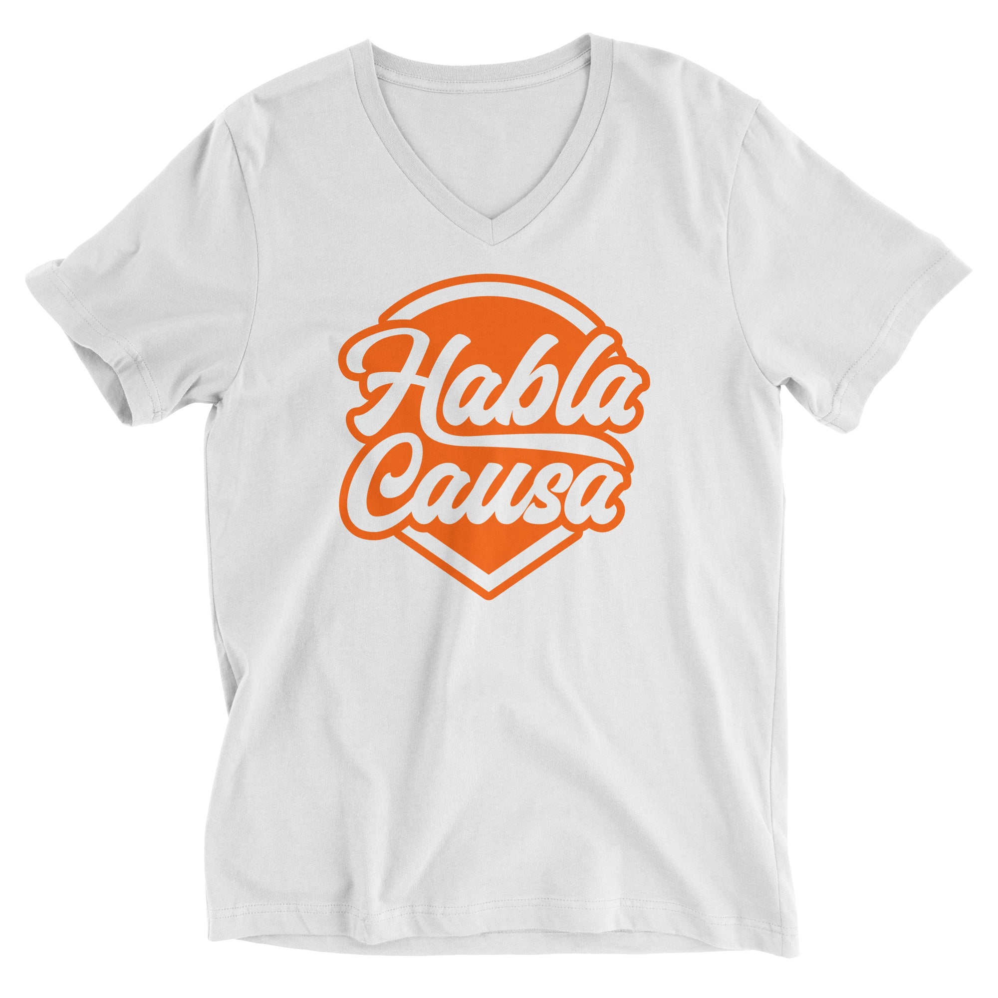 Habla Causa White V-Neck T-Shirt for Men