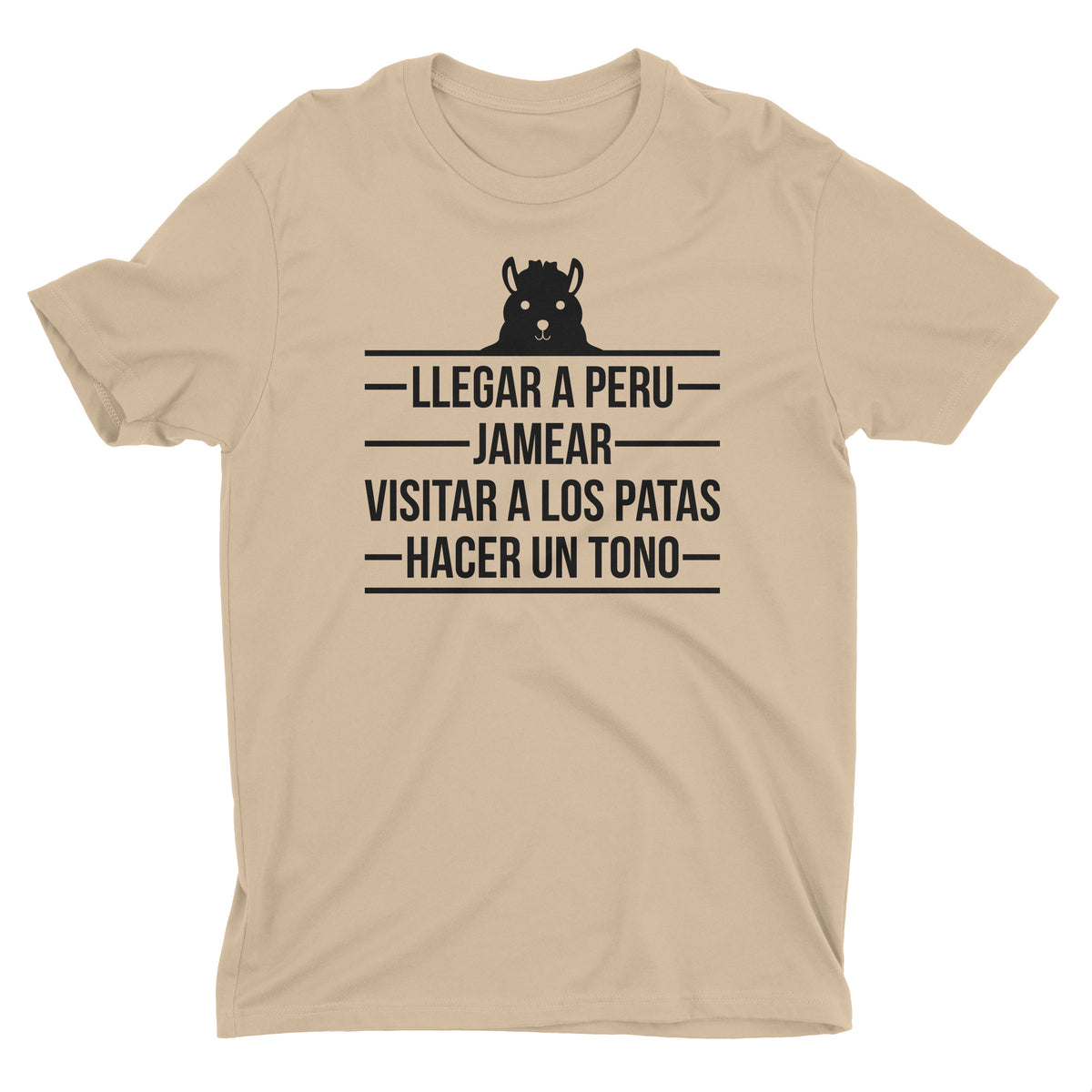 Llegar a Peru Funny Beige T-Shirt for Men
