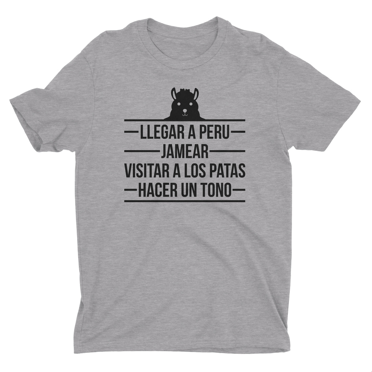 Llegar a Peru Funny Heather Grey T-Shirt for Men