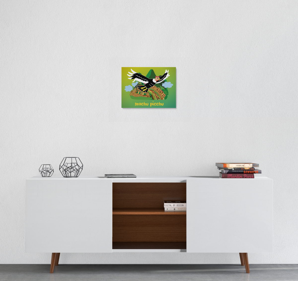 Machu Picchu Drawing Andean Condor Canvas Wall Art Lifestyle