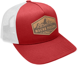 Machu Picchu Leather Patch Trucker Hat PeruCoUSA