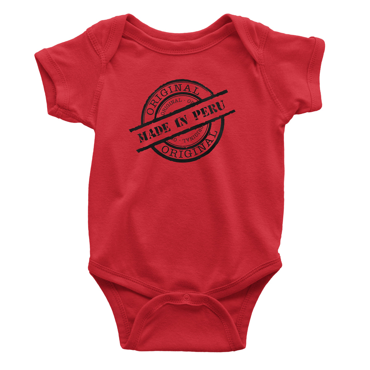 Made in Peru Seal Red One-Piece Bodysuit for Baby