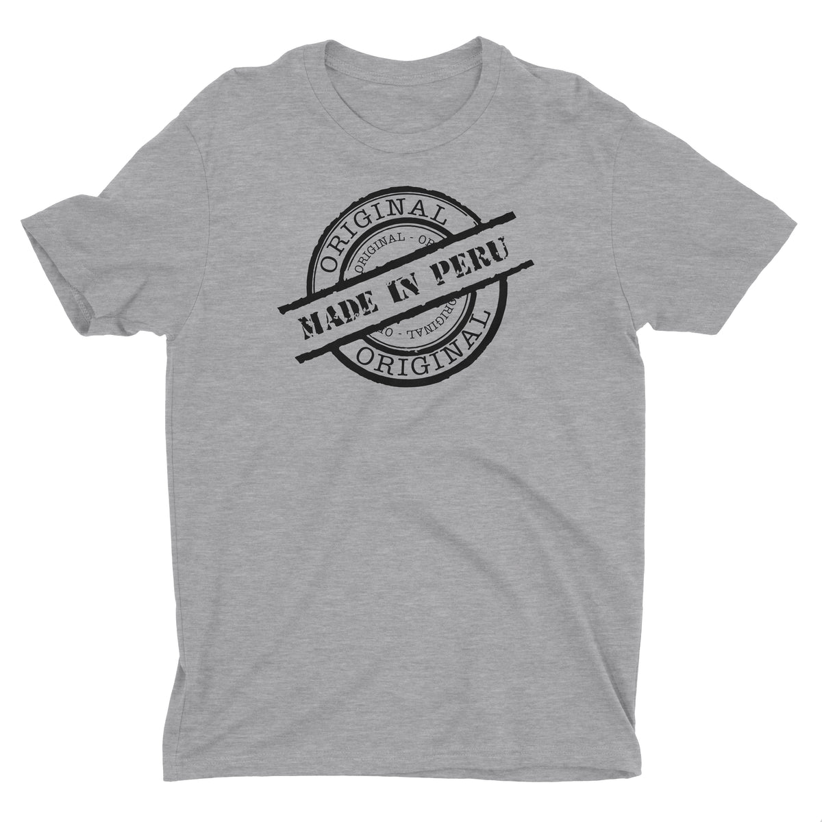 Made in Peru Seal Heather Grey Short Sleeve Crewneck T-Shirt for Men