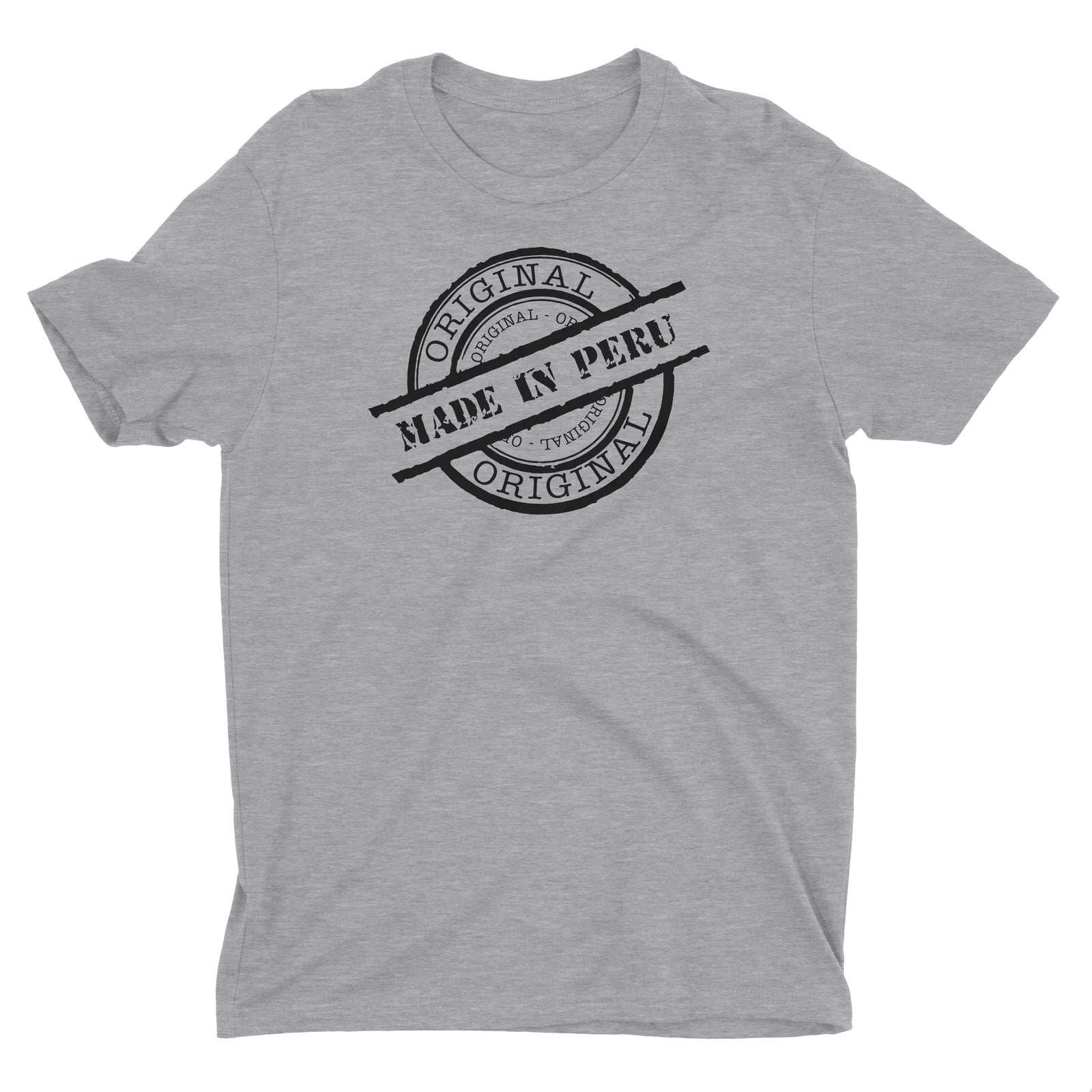 Made in Peru Seal Heather Grey Short Sleeve Crewneck T-Shirt for Men