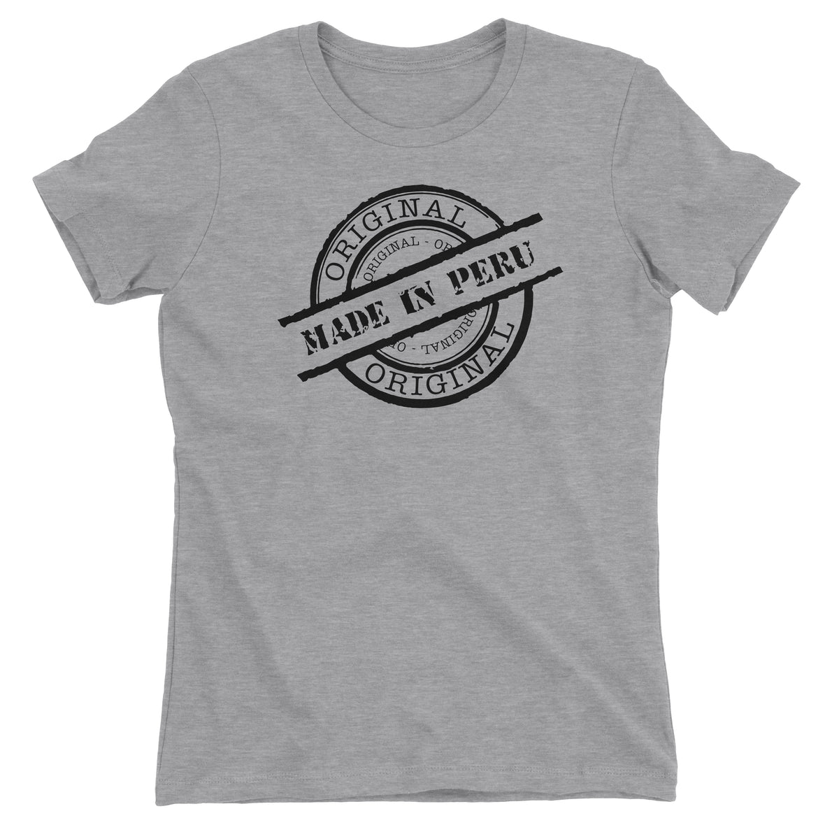 Made in Peru Seal Heather Grey Short Sleeve Crewneck T-Shirt for Juniors