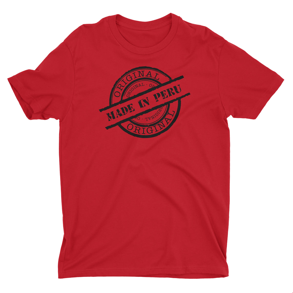 Made in Peru Seal Red Short Sleeve Crewneck T-Shirt for Men