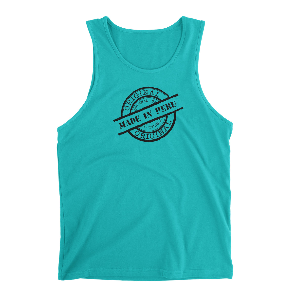 Made in Peru Seal Tahiti Blue Sleeveless Tank Top for Men