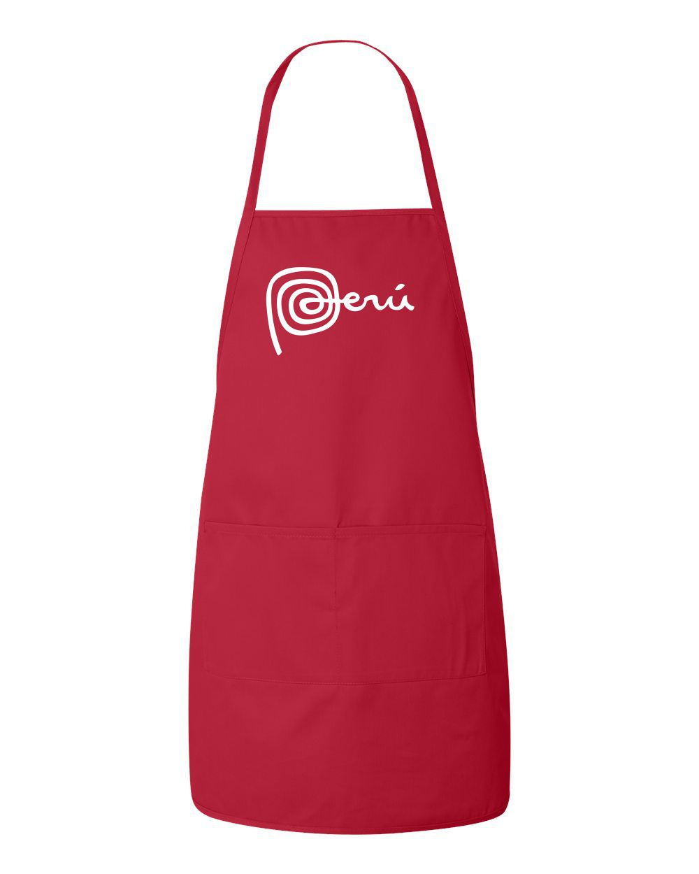 Marca Peru Red Chef Cooking Apron Mandil - Adult Size