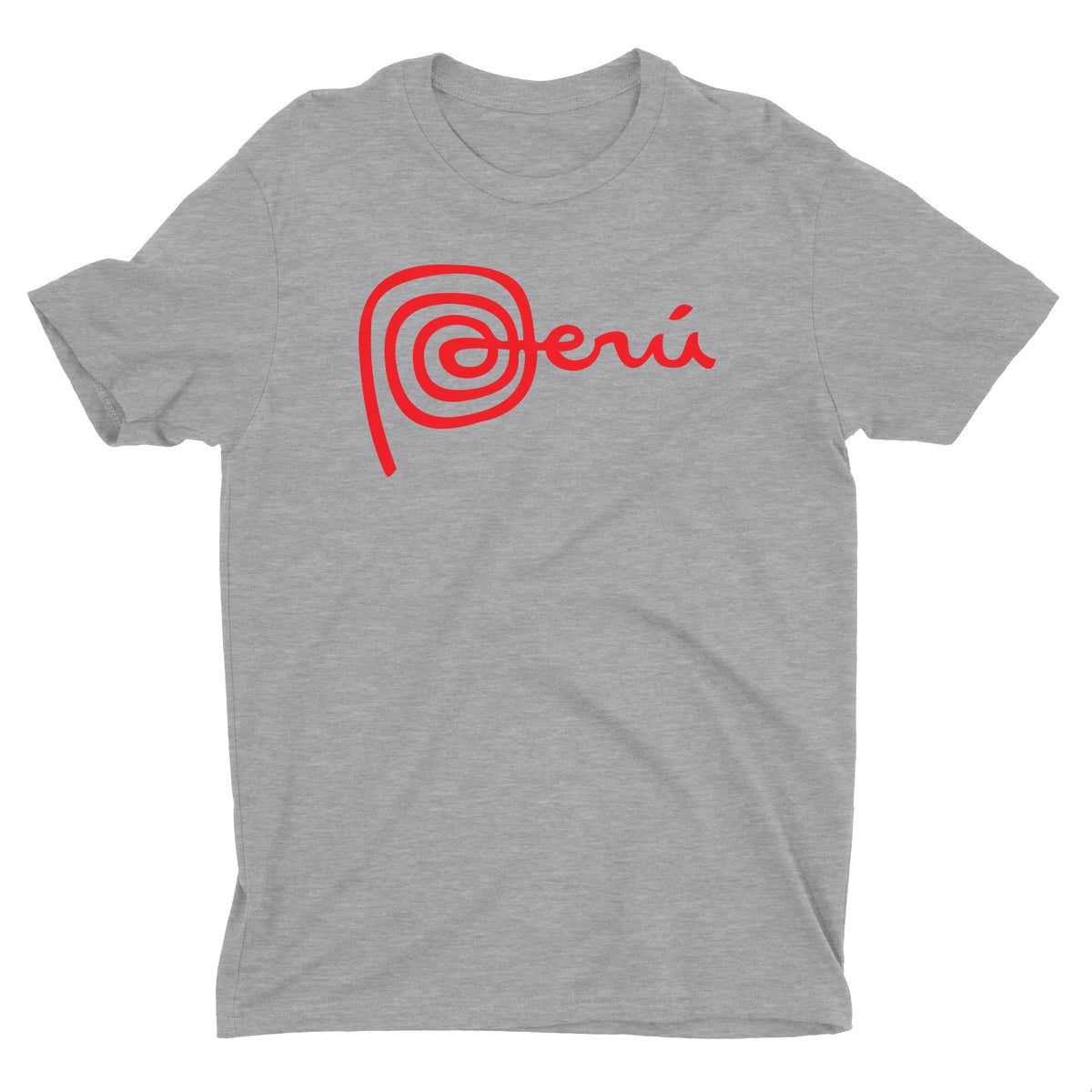 Marca Peru Heather Grey Short Sleeve Crewneck T-Shirt for Men