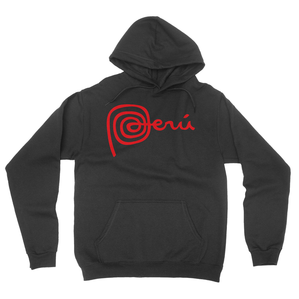 Marca Peru Black Pullover Hoodie for Men