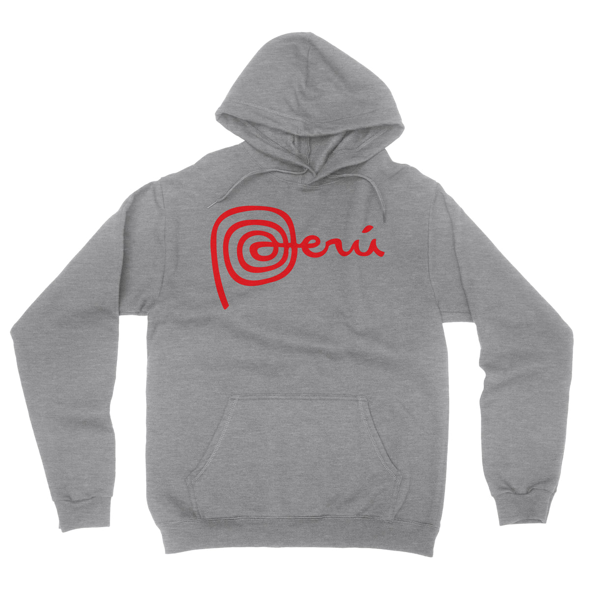 Marca Peru Heather Grey Pullover Hoodie for Men