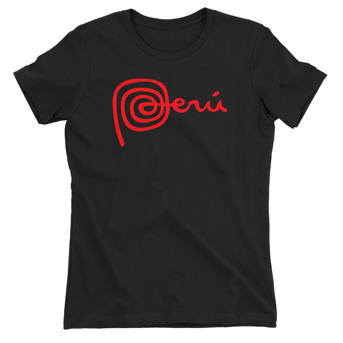 Marca Peru Black Short Sleeve Crewneck T-Shirt for Juniors