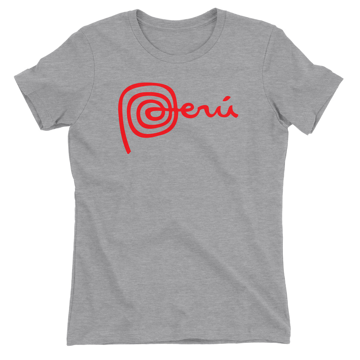 Marca Peru Heather Grey Short Sleeve Crewneck T-Shirt for Juniors