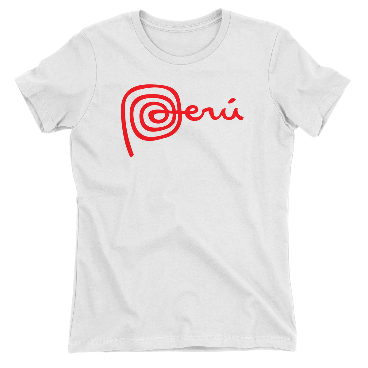 Marca Peru White Short Sleeve Crewneck T-Shirt for Juniors