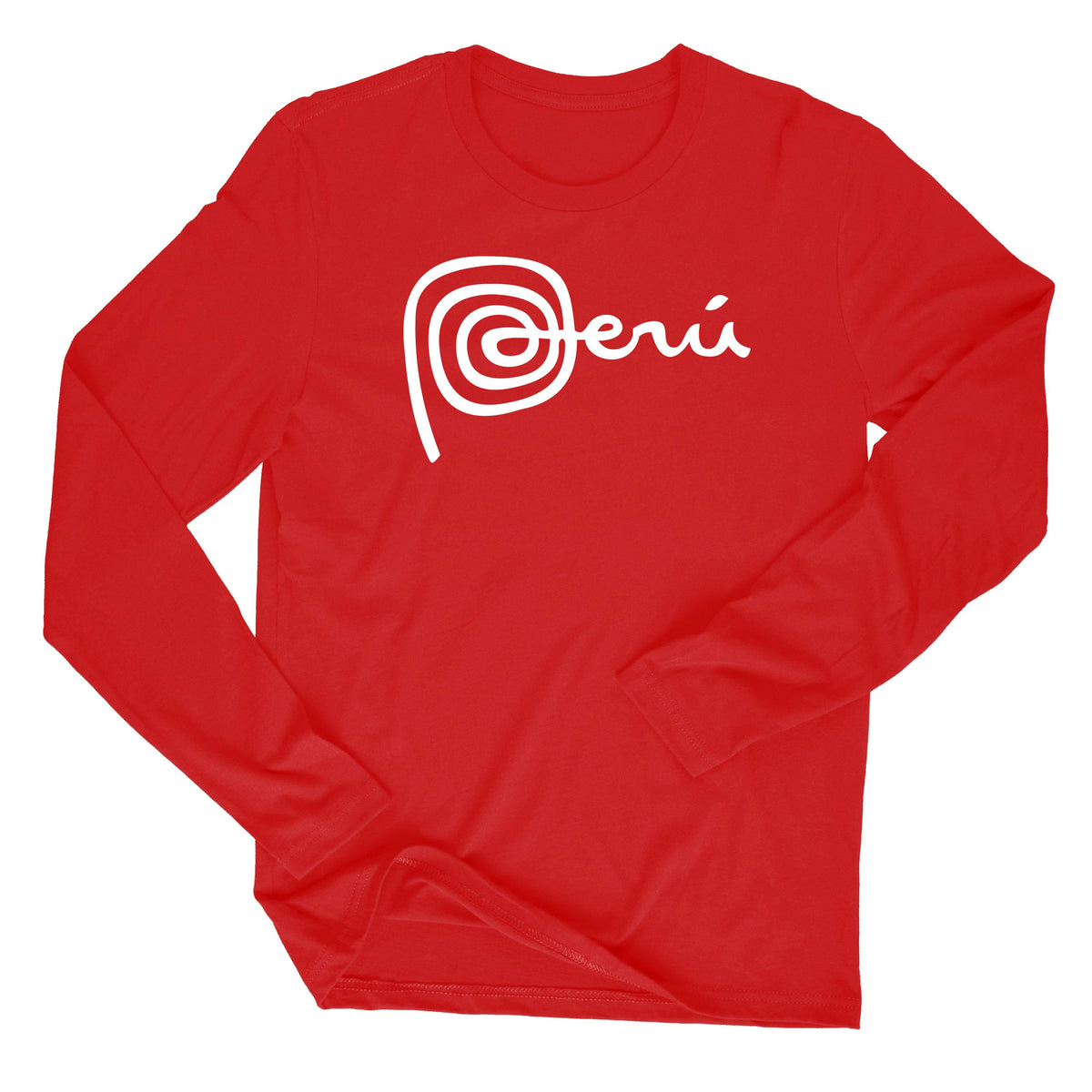 Marca Peru Red Long Sleeve Crewneck Shirt for Men