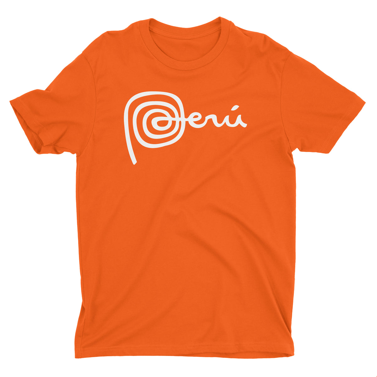 Marca Peru Orange Short Sleeve Crewneck T-Shirt for Men