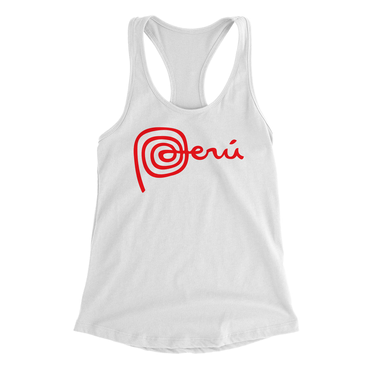 Marca Peru White Sleeveless Racerback Tank Top for Juniors