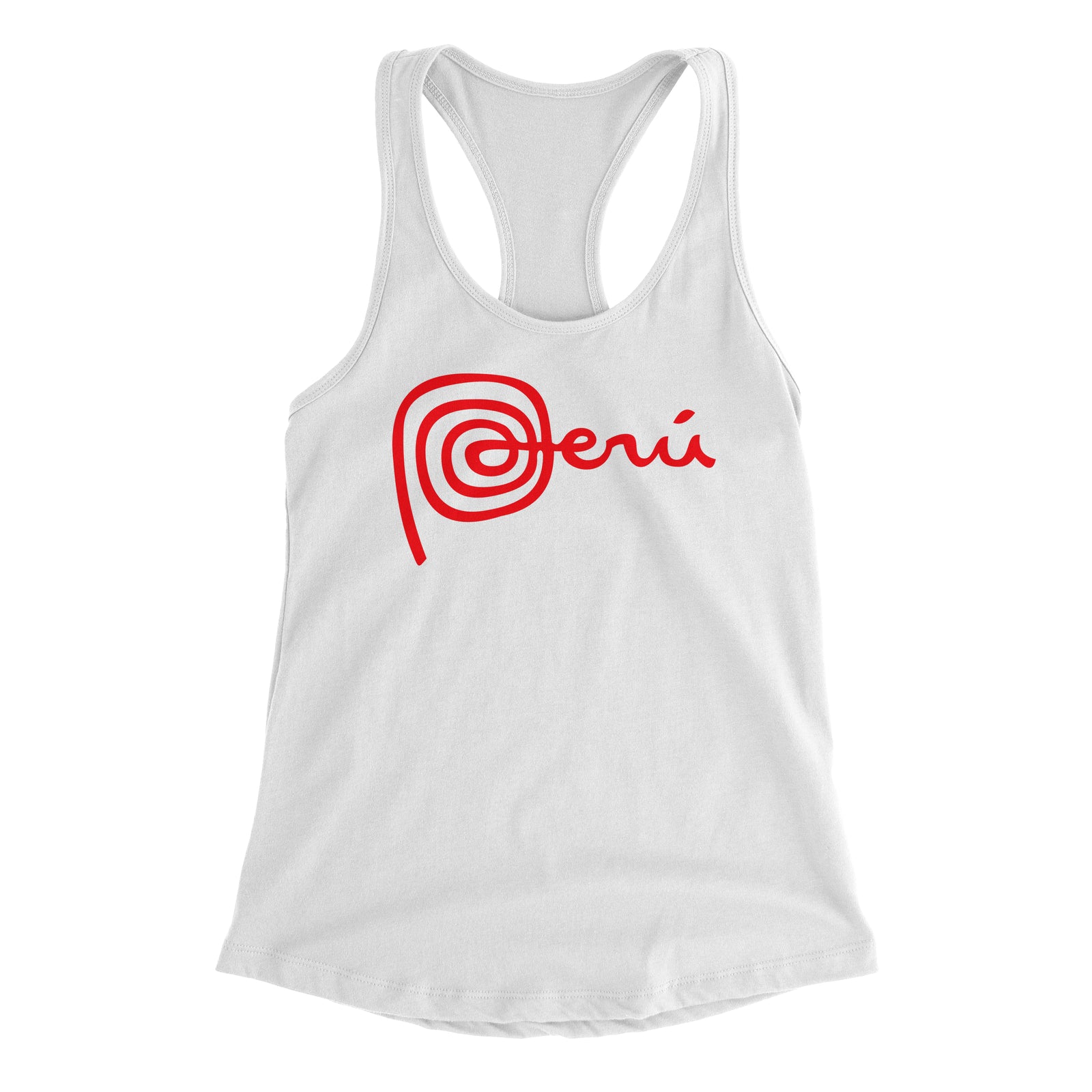 Marca Peru White Sleeveless Racerback Tank Top for Juniors