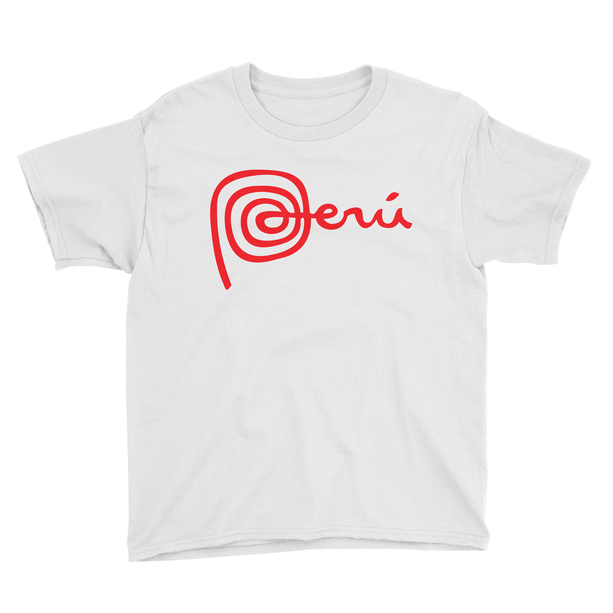 Marca Peru White Short Sleeve Crewneck T-Shirt for Kids