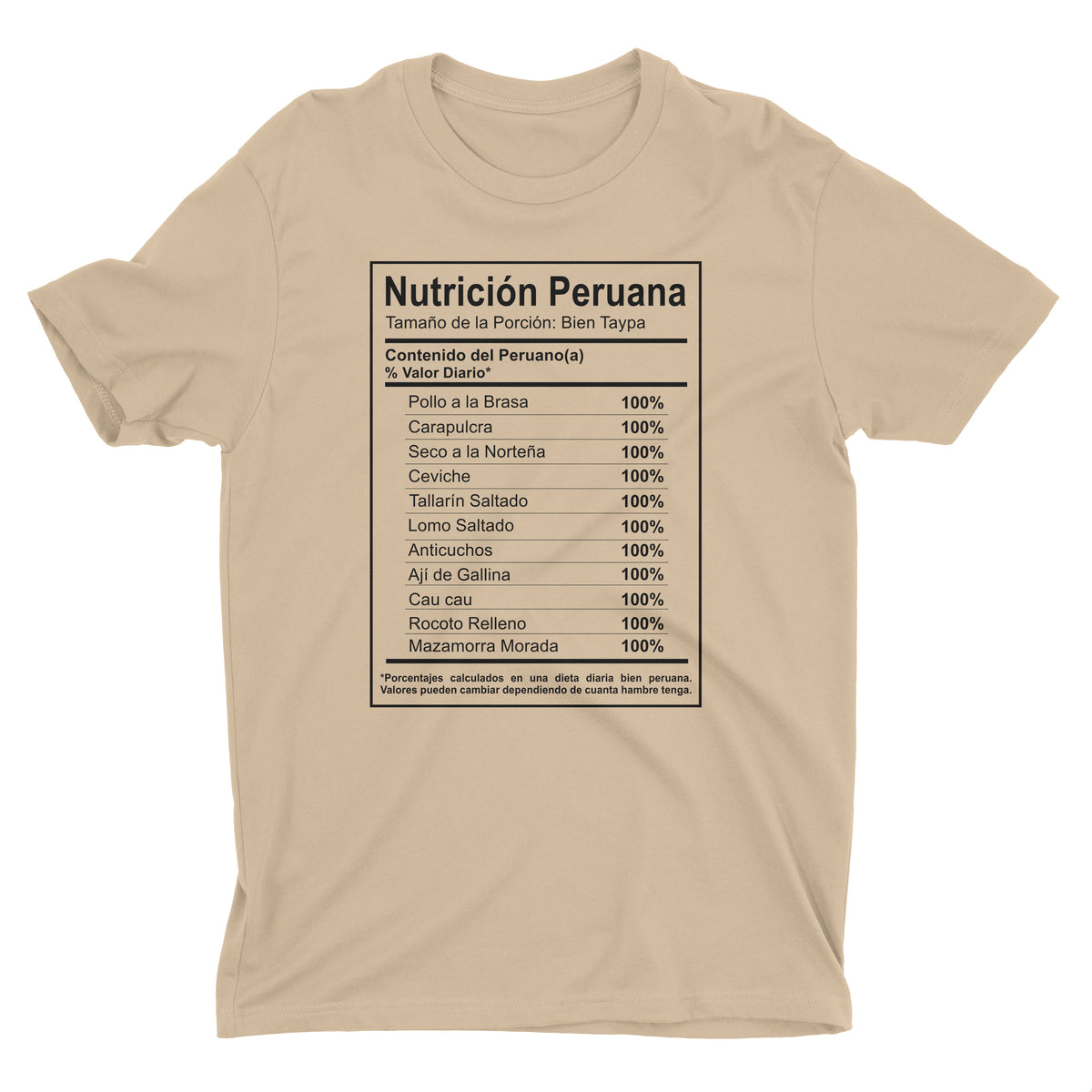 Nutrición Peruana Funny Peruvian Food Beige T-Shirt for Men