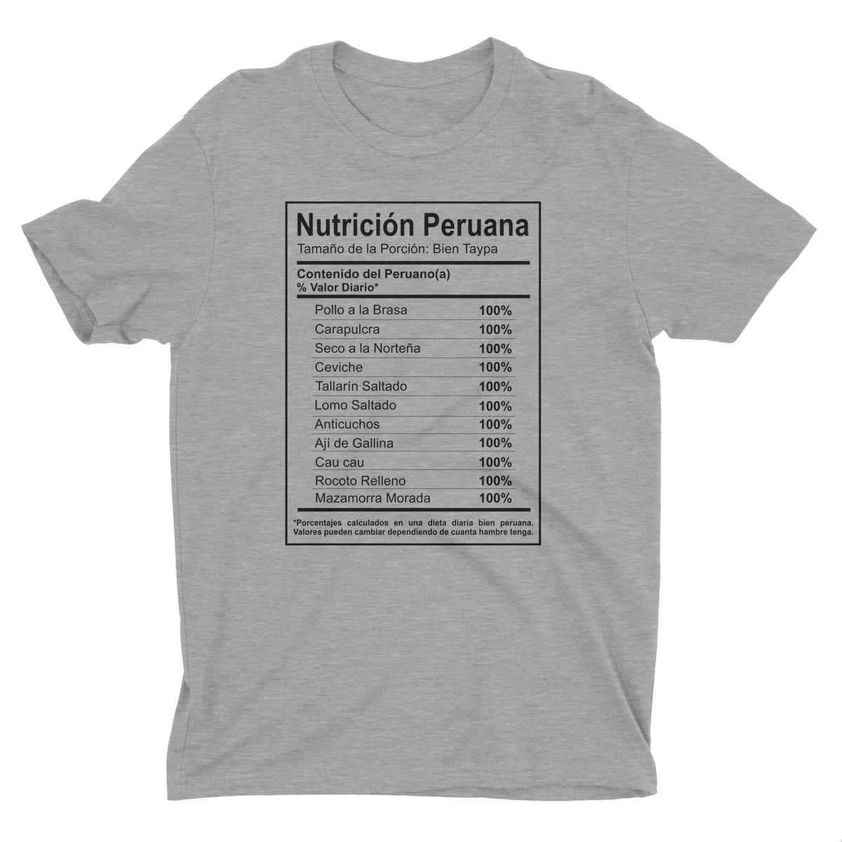 Nutrición Peruana Funny Peruvian Food Heather Grey T-Shirt for Men