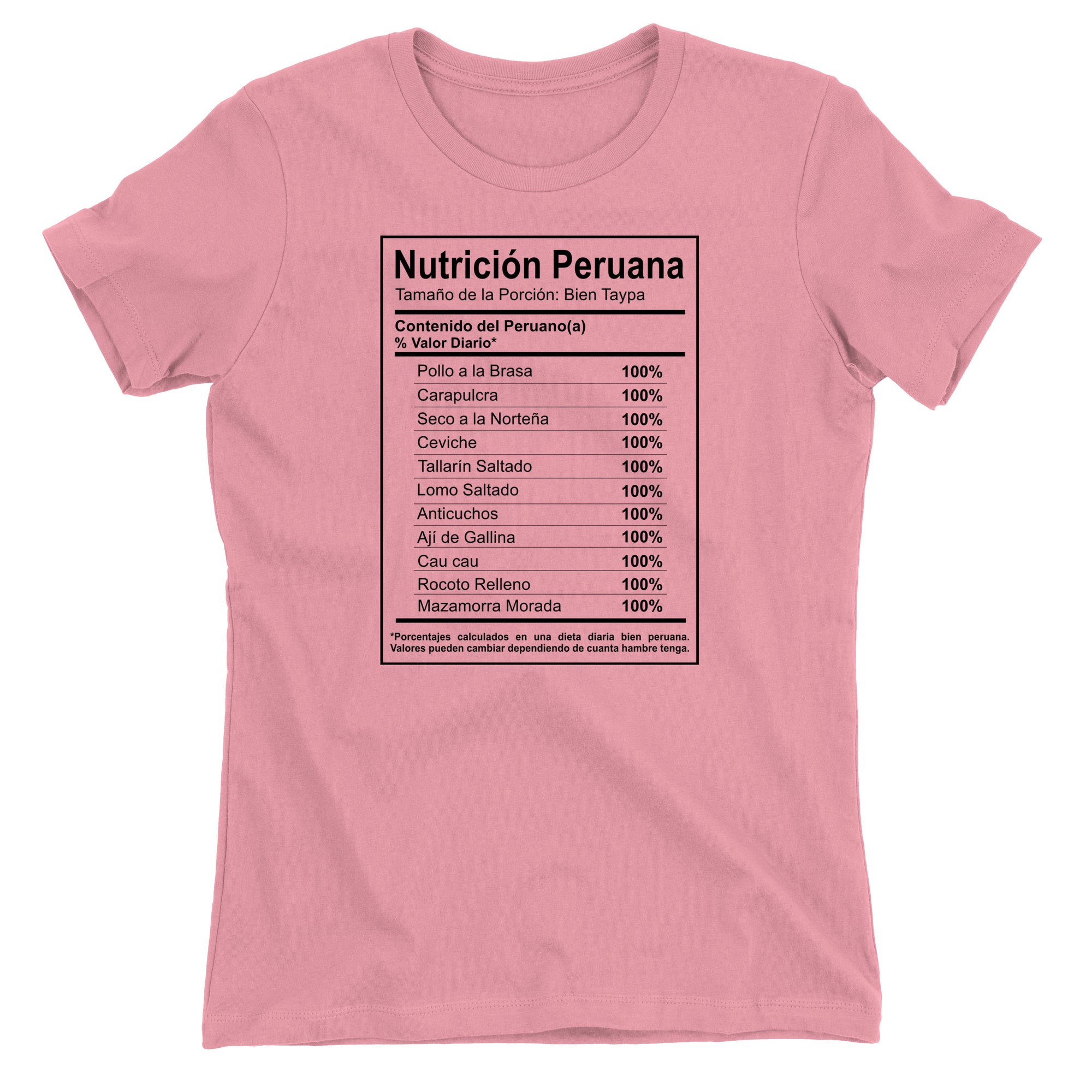 Nutrición Peruana Funny Peruvian Food Pink T-Shirt for Juniors