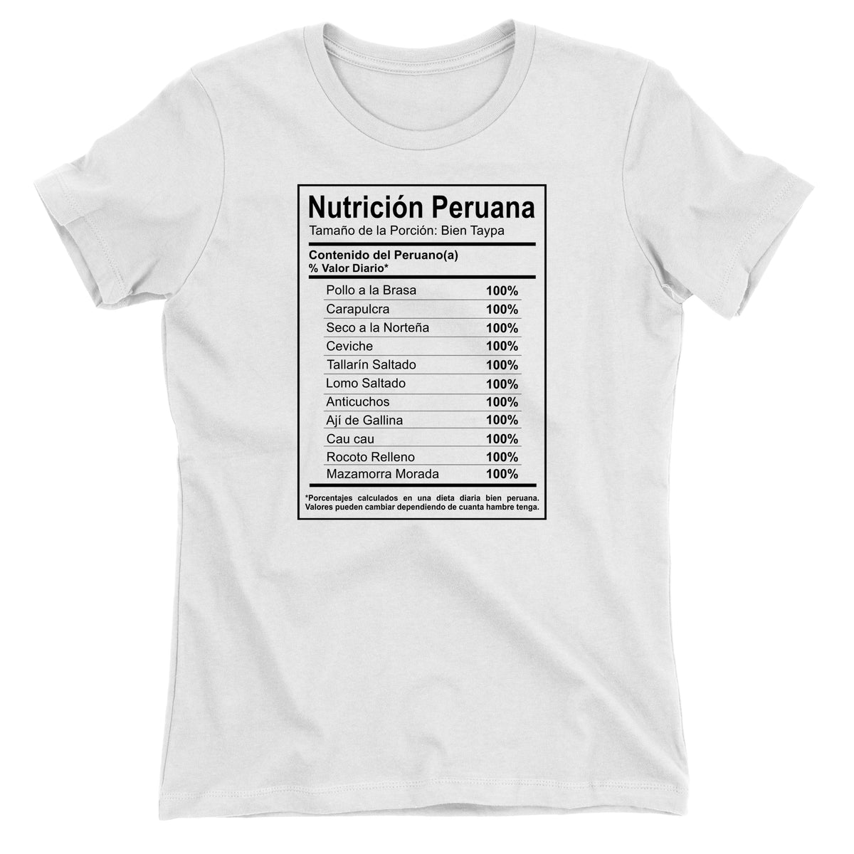 Nutrición Peruana Funny Peruvian Food White T-Shirt for Juniors