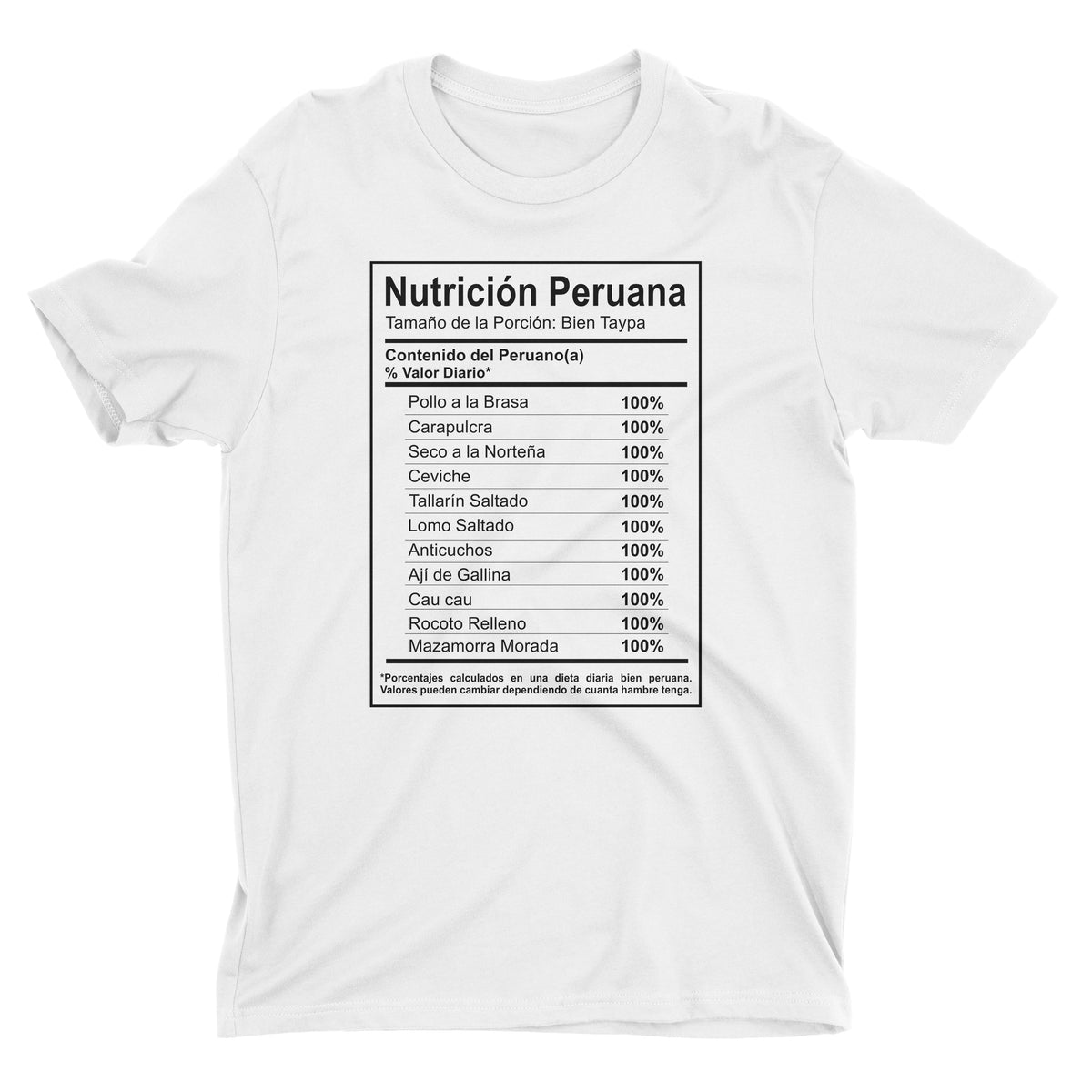 Nutrición Peruana Funny Peruvian Food White T-Shirt for Men