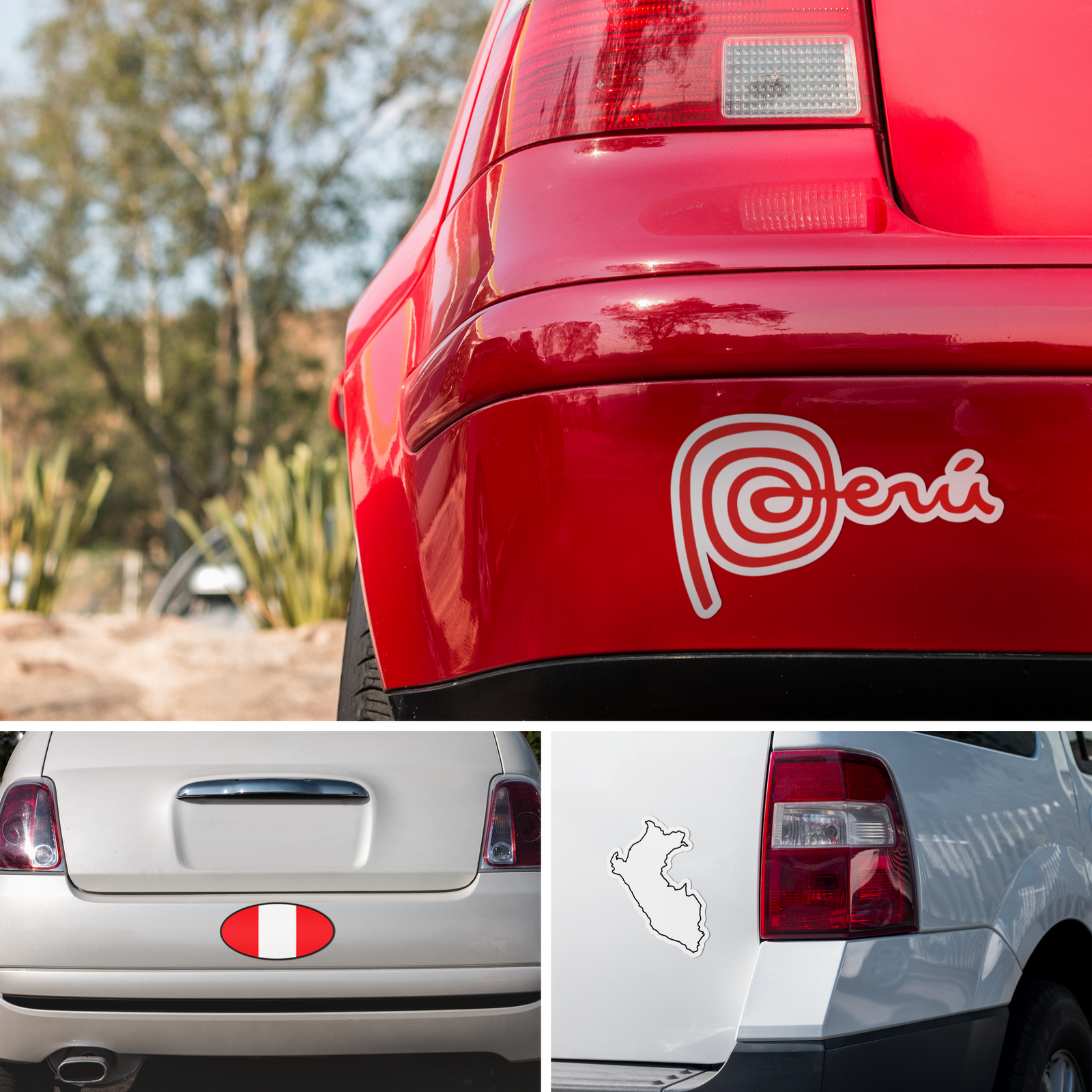 Peru Stickers for Cars | Marca Peru, Flag, Map | 3 Pack