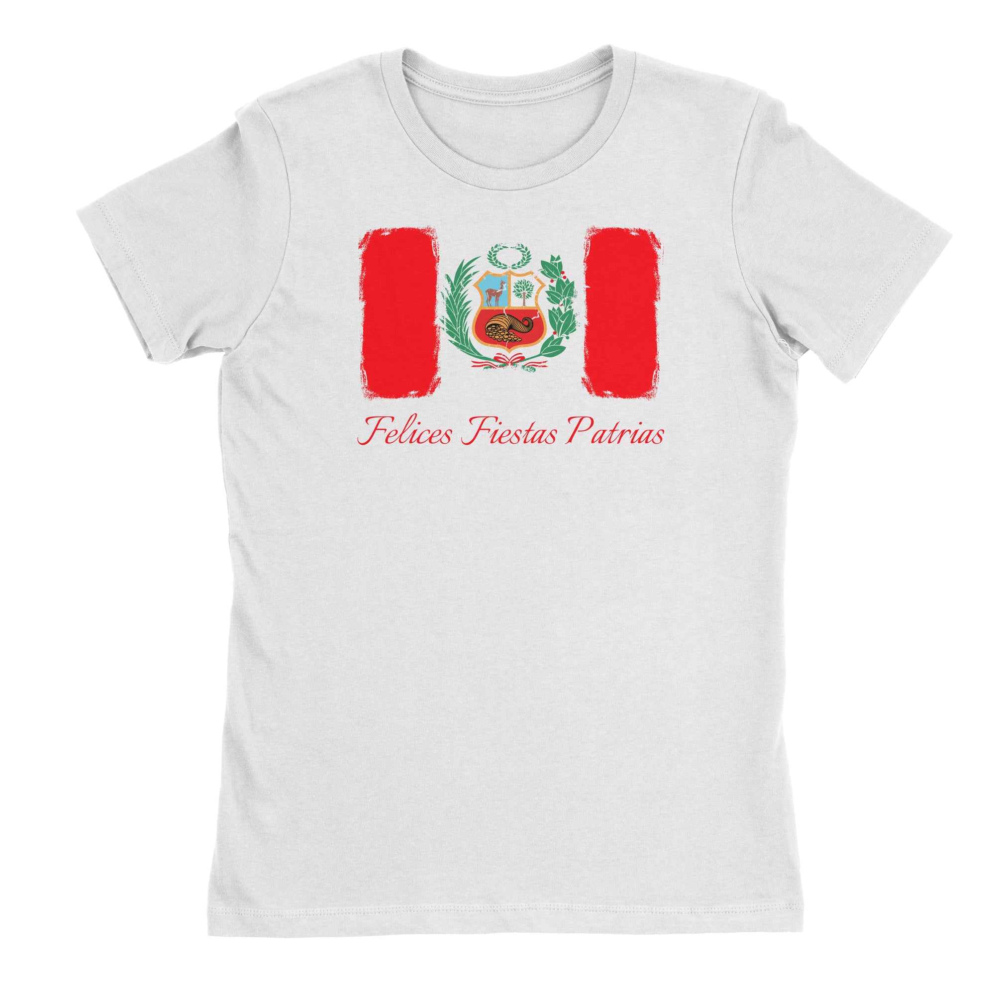 Peru Flag Felices Fiestas Patrias T-Shirt for Juniors