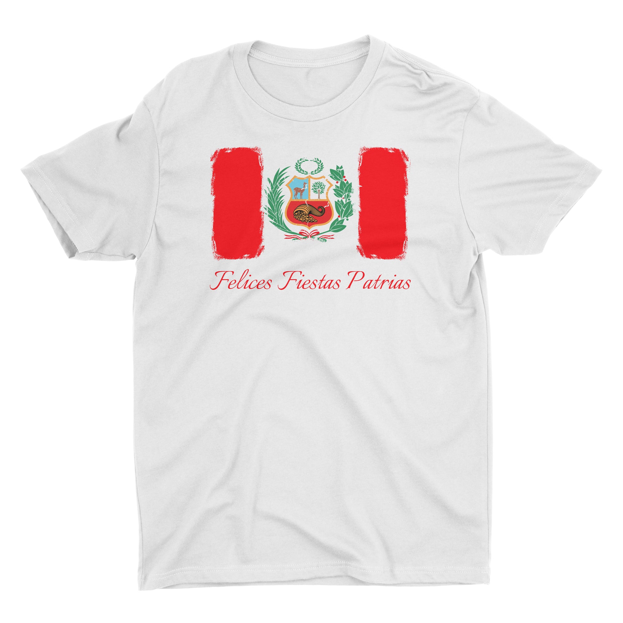 Peru Flag Felices Fiestas Patrias T-Shirt for Men