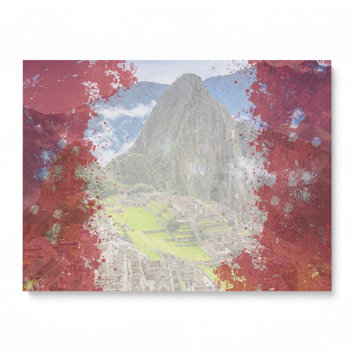 Peru Flag Machu Picchu Canvas Wall Decor - Cuadro Peruano