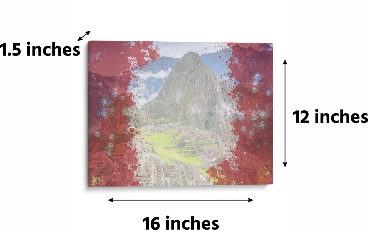 Peru Flag Machu Picchu Canvas Wall Decor - Cuadro Peruano