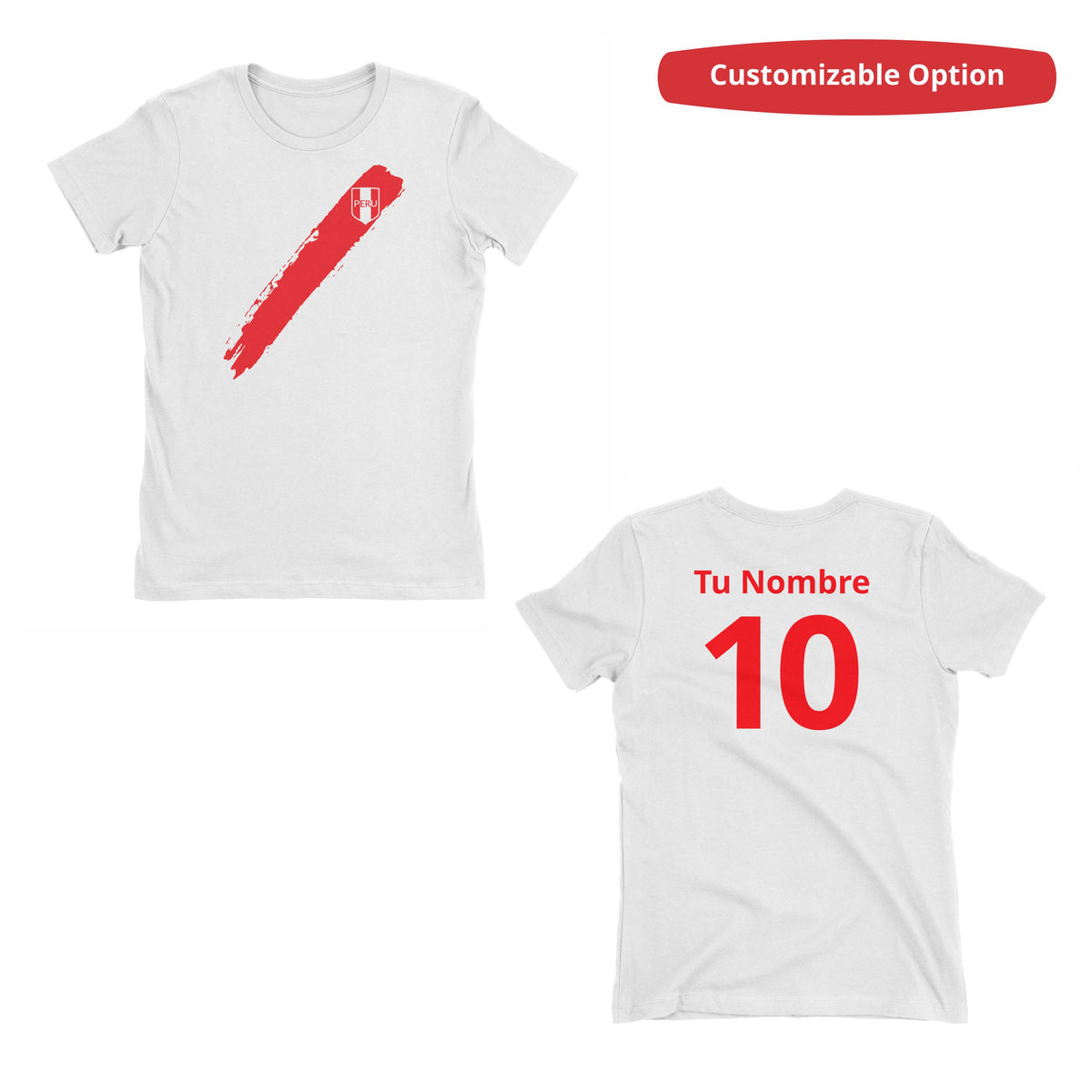 Peru Franja Customizable White Short Sleeve Crewneck T-Shirt for Juniors
