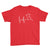 Peru Map Heartbeat EKG Line Red Short Sleeve Crewneck T-Shirt for Kids