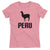 Peru Llama Pink Short Sleeve Crewneck T-Shirt for Juniors