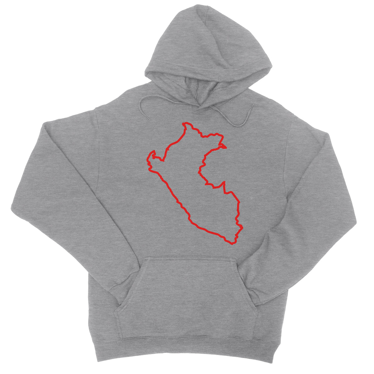 Peru Map Heather Grey Hoodie for Men | PeruCoUSA