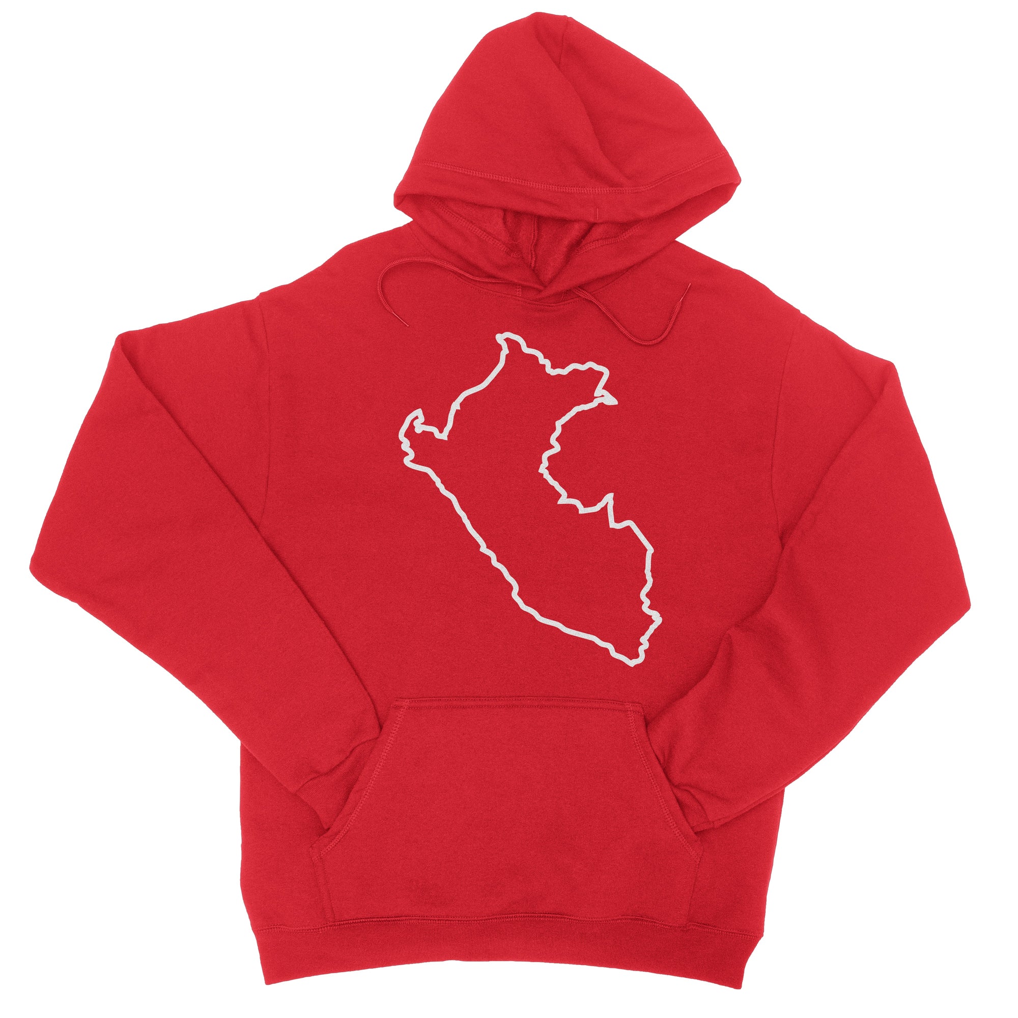 Peru Map Red Hoodie for Men | PeruCoUSA