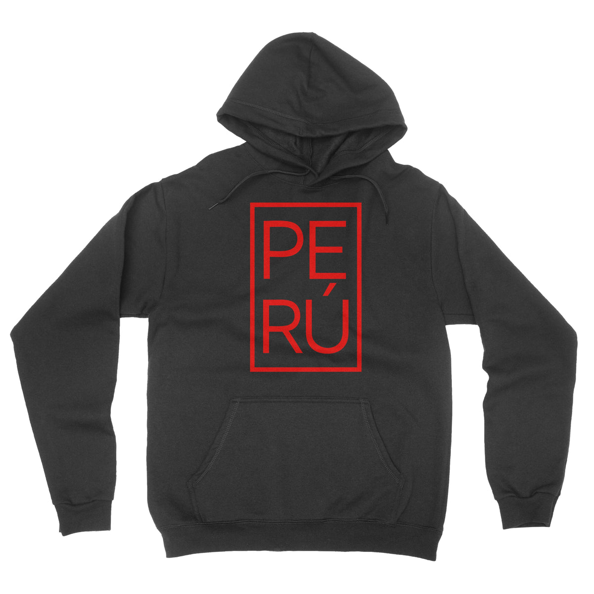 Peru Rectangle Black Hoodie for Men | PeruCoUSA