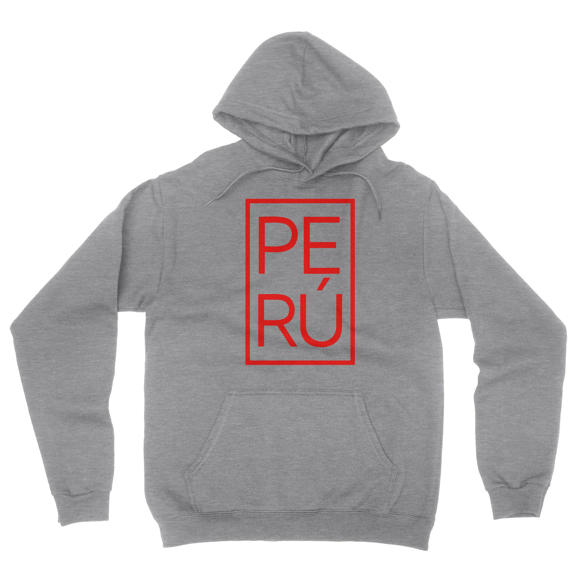Peru Rectangle Heather Grey Hoodie for Men | PeruCoUSA