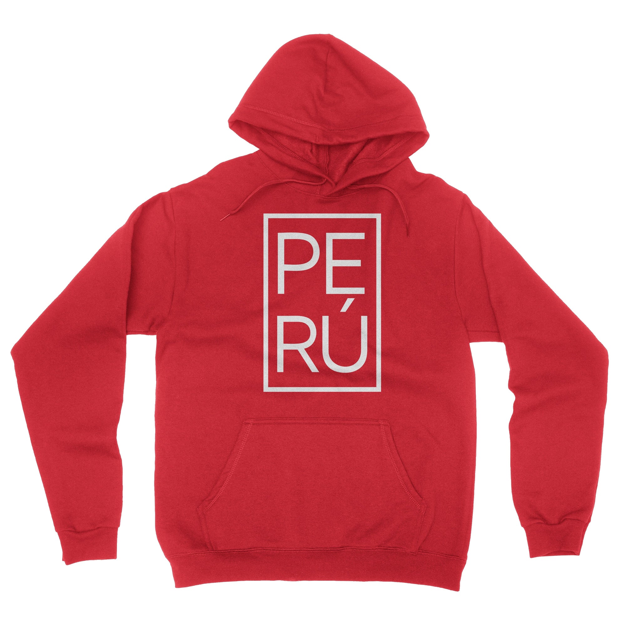 Peru Rectangle Red Hoodie for Men | PeruCoUSA