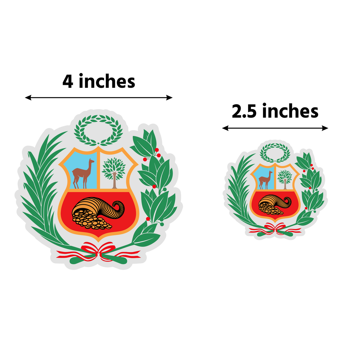Peru Stickers | Escudo Measurements