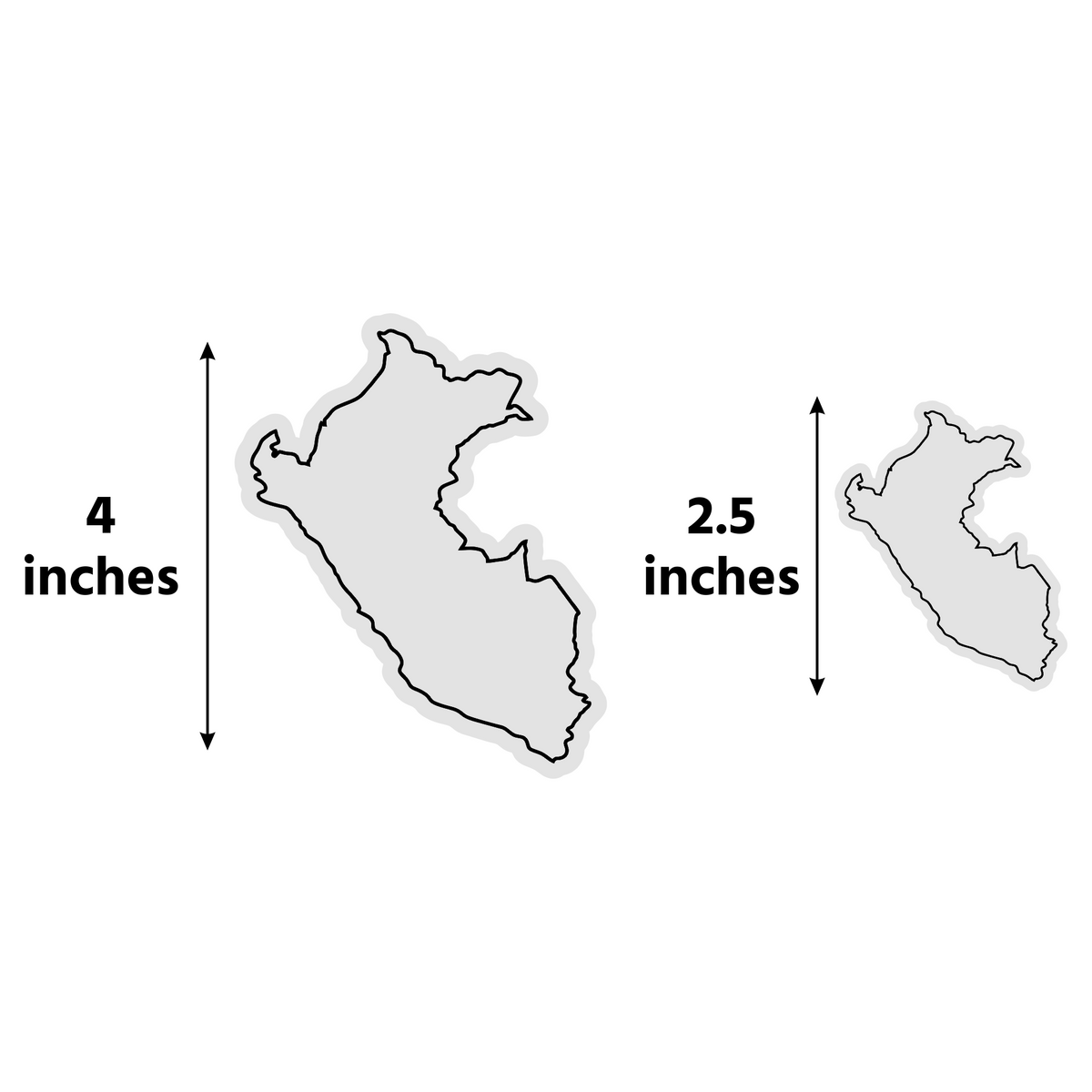 Peru Stickers | Peru Map Measurements