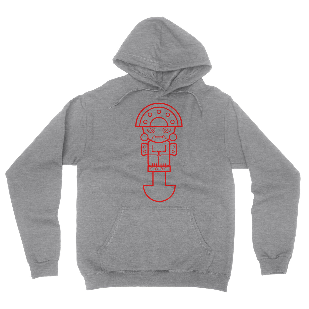 Tumi Peru Hoodie for Men | Heather Grey/Red | PeruCoUSA