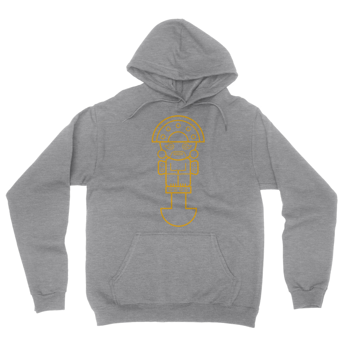 Tumi Peru Hoodie for Men | Heather Grey/Yellow | PeruCoUSA